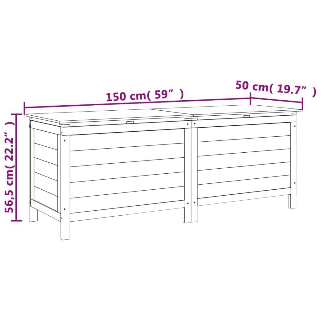 vidaXL Ulkosäilytyslaatikko antrasiitti 150x50x56,5 cm täysi kuusi hinta ja tiedot | Kompostorit ja jäteastiat | hobbyhall.fi