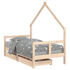 vidaXL Lasten sängynrunko laatikoilla 80x160 cm täysi mänty hinta ja tiedot | Lastensängyt | hobbyhall.fi