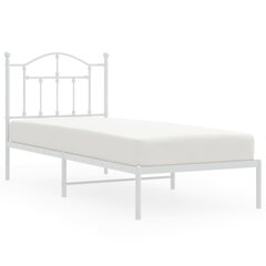 vidaXL Metallinen sängynrunko päädyllä valkoinen 80x200 cm hinta ja tiedot | Sängyt | hobbyhall.fi