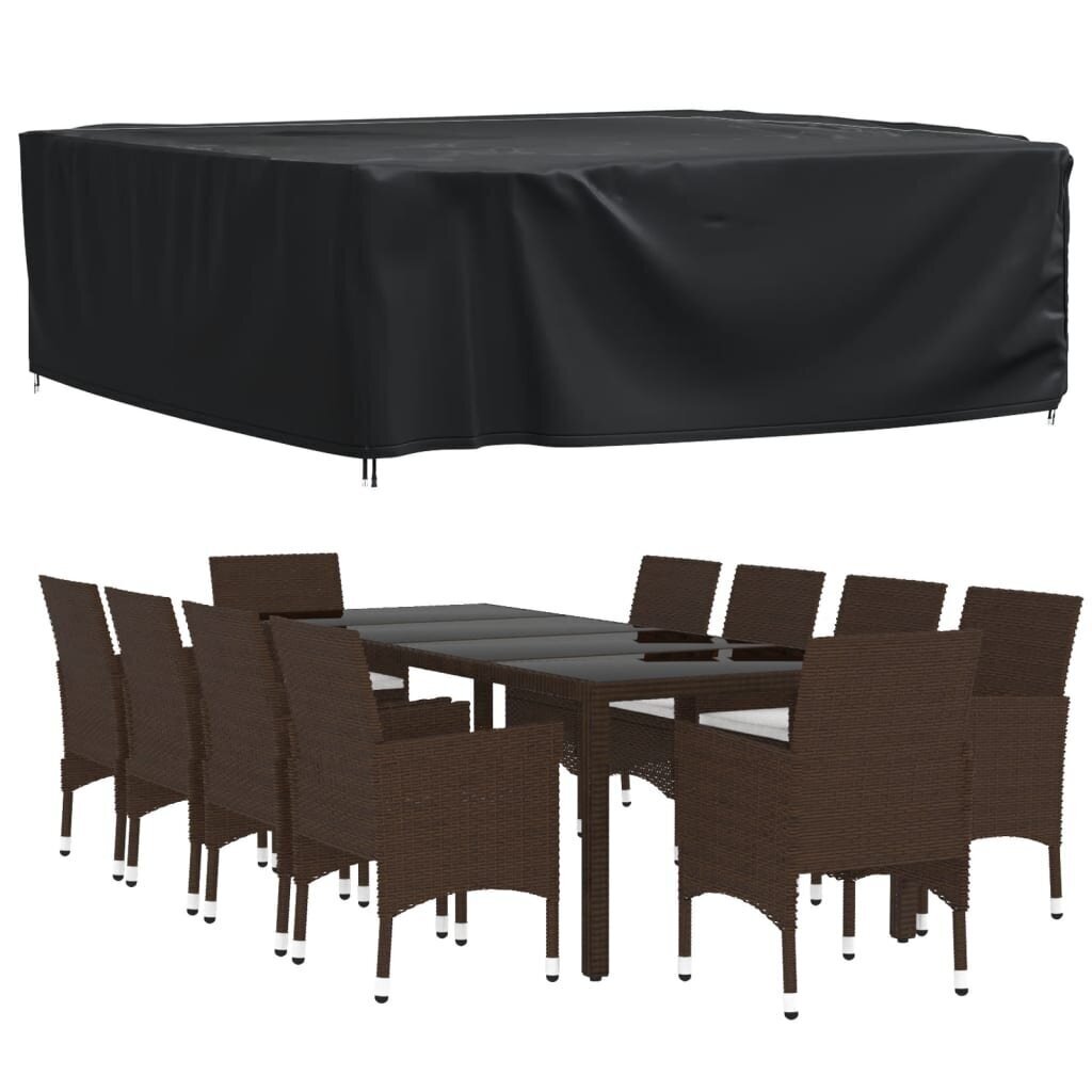 vidaXL Puutarhakalusteiden suoja musta 260x260x90 cm vedenkestävä 420D hinta ja tiedot | Istuintyynyt, pehmusteet ja päälliset | hobbyhall.fi