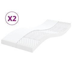 vidaXL Vaahtomuovipatjat 2 kpl valk. 90x200 cm 7 vyöhykettä kov. 20ILD hinta ja tiedot | Patjat | hobbyhall.fi