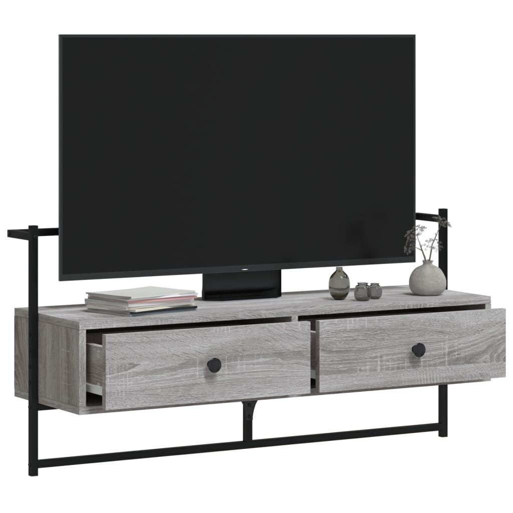 vidaXL TV-kaappi seinälle harmaa Sonoma 100,5x30x51 cm tekninen puu hinta ja tiedot | TV-tasot | hobbyhall.fi