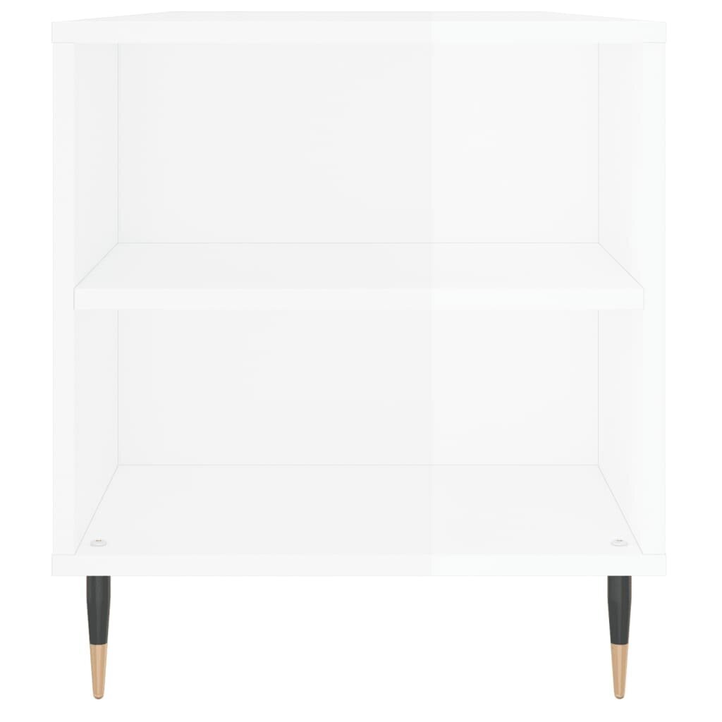 vidaXL Sohvapöytä korkeakiilto valkoinen 102x44,5x50 cm tekninen puu hinta ja tiedot | Sohvapöydät | hobbyhall.fi