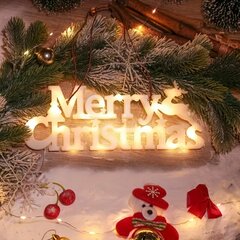Koristeellinen teksti Hyvää joulua, valkoinen, 11cm x 27cm hinta ja tiedot | Electronics LV Joulu | hobbyhall.fi
