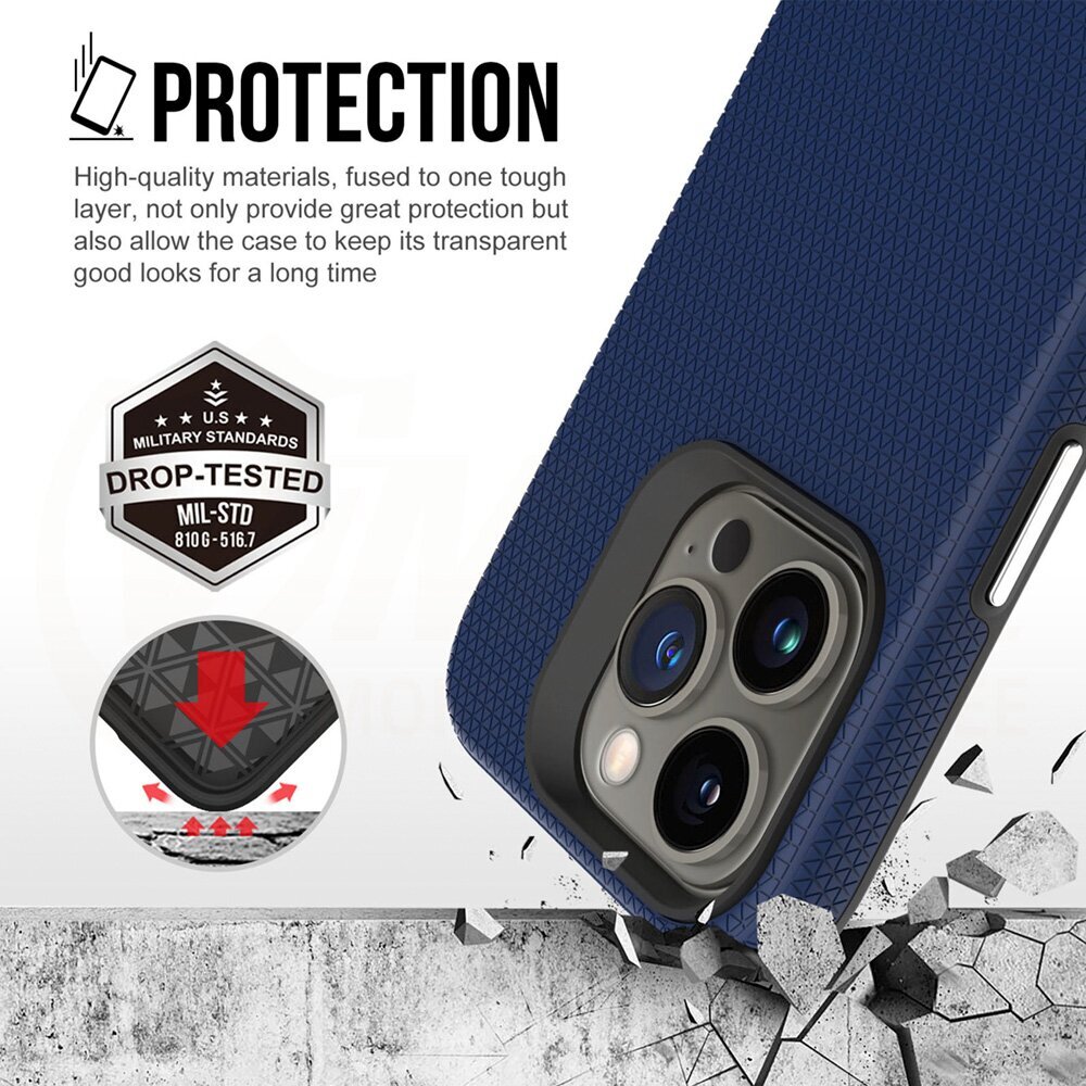 Vmax Triangle Case for iPhone 15 Pro Max 6,7" navy blue hinta ja tiedot | Puhelimen kuoret ja kotelot | hobbyhall.fi