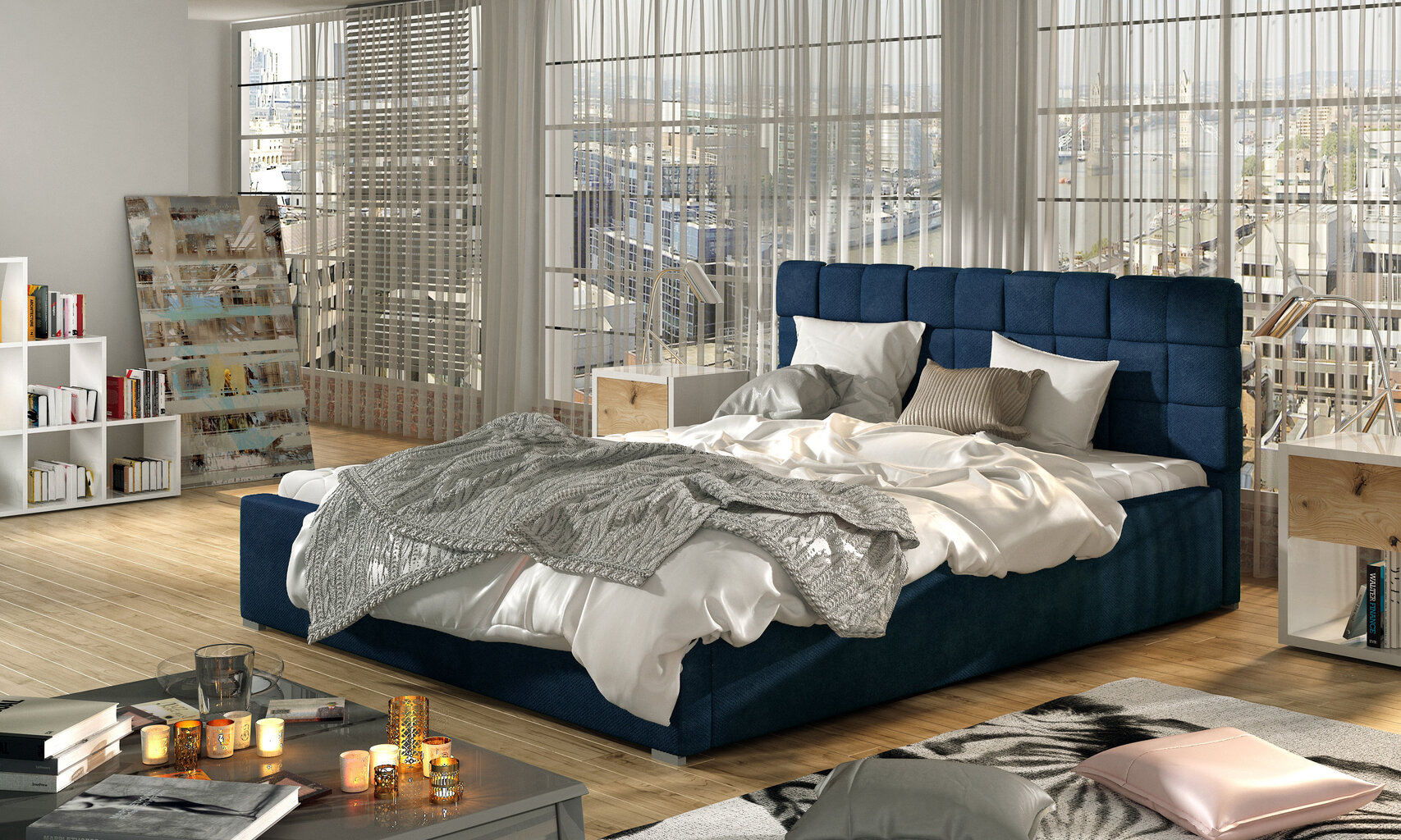Sänky Grand MTP, 180x200 cm, sininen hinta ja tiedot | Sängyt | hobbyhall.fi