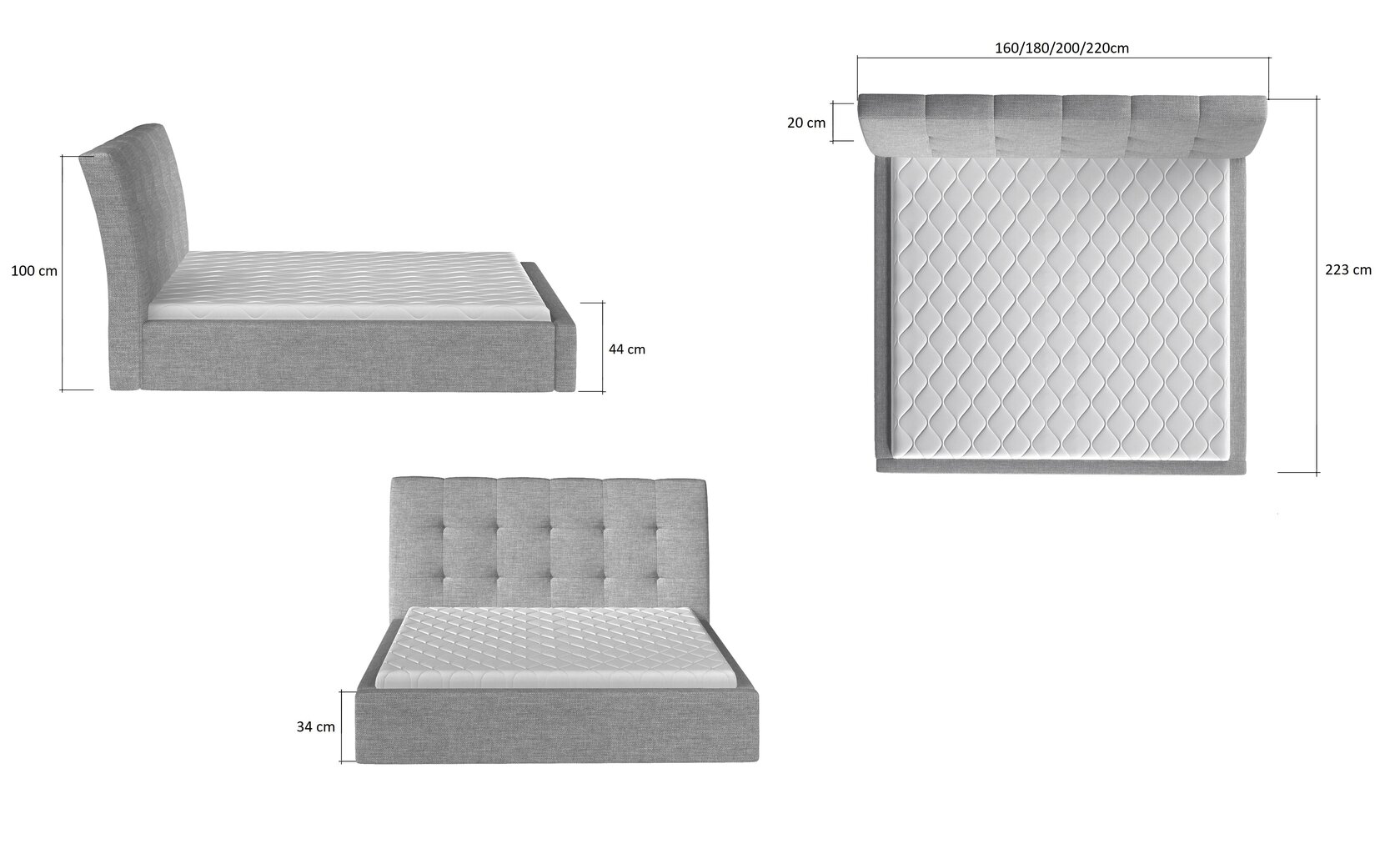 Sänky NORE Inge 03, 200x200 cm, punainen hinta ja tiedot | Sängyt | hobbyhall.fi