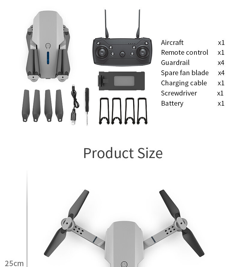 Drone E88 Pro 4k HD hinta ja tiedot | Dronet | hobbyhall.fi