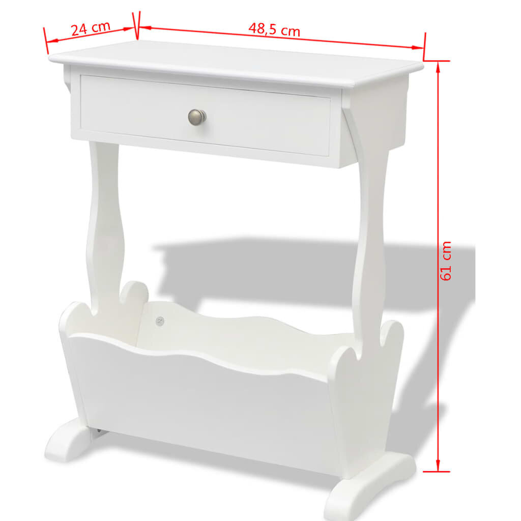 vidaXL Lehtiteline Melrose valkoinen hinta ja tiedot | Sohvapöydät | hobbyhall.fi