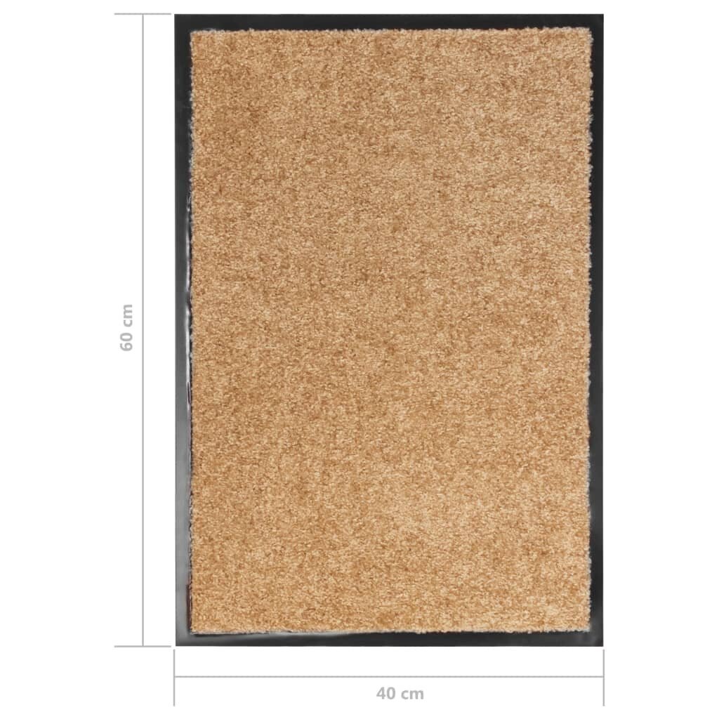 vidaXL Ovimatto pestävä kerma 40x60 cm hinta ja tiedot | Ovimatot | hobbyhall.fi