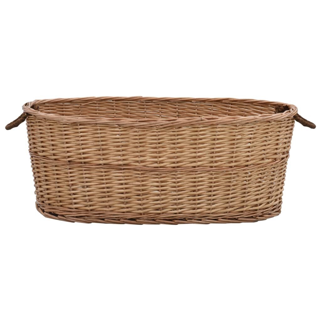 vidaXL Polttopuukori kantokahvoilla 88x57x34 cm luonnollinen paju hinta ja tiedot | Takka- ja uunitarvikkeet | hobbyhall.fi