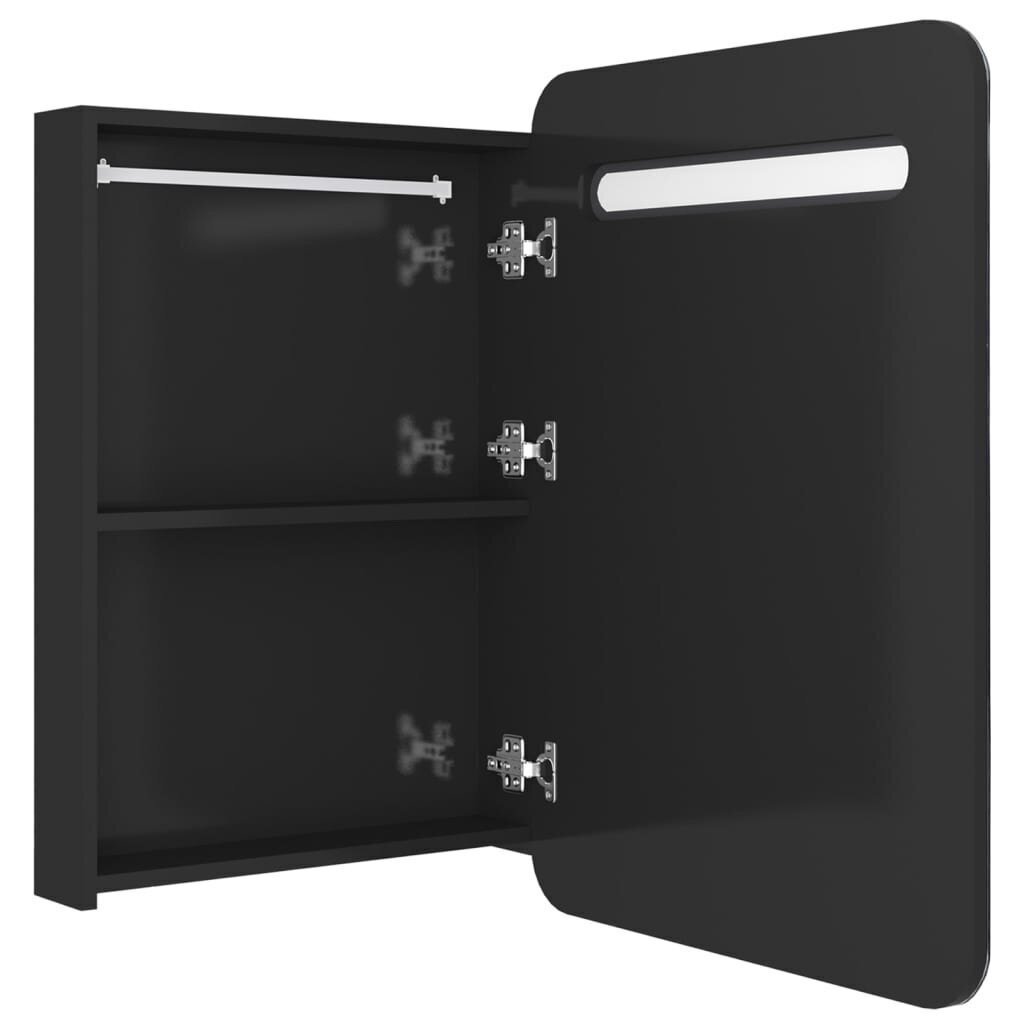 vidaXL LED kylpyhuoneen peilikaappi kiiltävä musta 60x11x80 cm hinta ja tiedot | Kylpyhuonekaapit | hobbyhall.fi