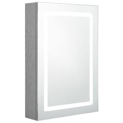 vidaXL LED kylpyhuoneen peilikaappi betoninharmaa 50x13x70 cm hinta ja tiedot | Kylpyhuonekaapit | hobbyhall.fi