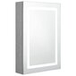 vidaXL LED kylpyhuoneen peilikaappi betoninharmaa 50x13x70 cm hinta ja tiedot | Kylpyhuonekaapit | hobbyhall.fi