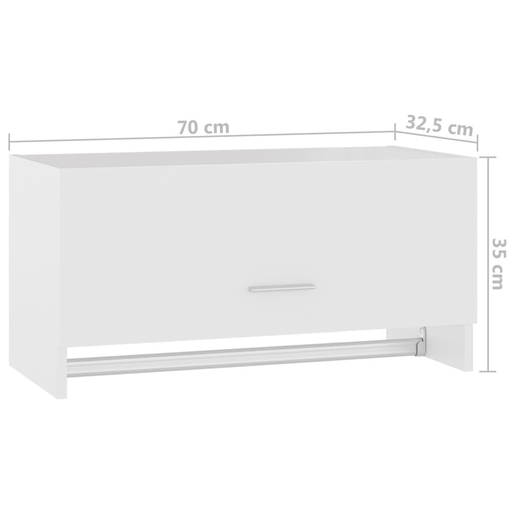 vidaXL Vaatekaappi valkoinen 70x32,5x35 cm lastulevy hinta ja tiedot | Kaapit | hobbyhall.fi
