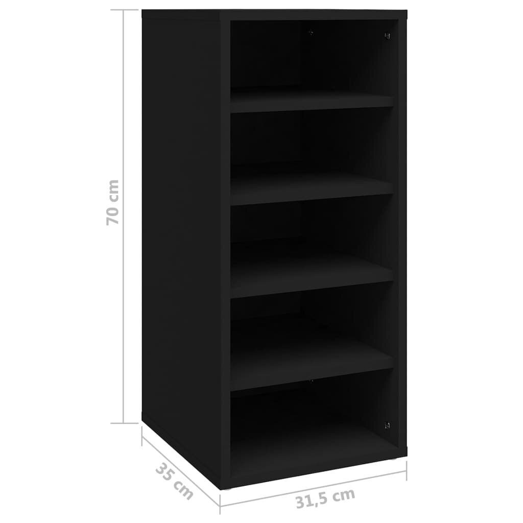 vidaXL Kenkäkaapit 2 kpl musta 31,5x35x70 cm lastulevy hinta ja tiedot | Kenkäkaapit ja -hyllyt | hobbyhall.fi