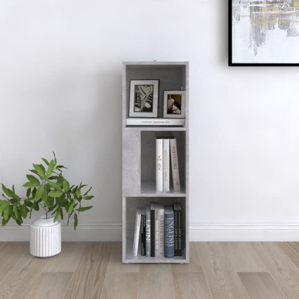 vidaXL Kulmakaappi betoninharmaa 33x33x100 cm lastulevy hinta ja tiedot | Olohuoneen kaapit ja lipastot | hobbyhall.fi