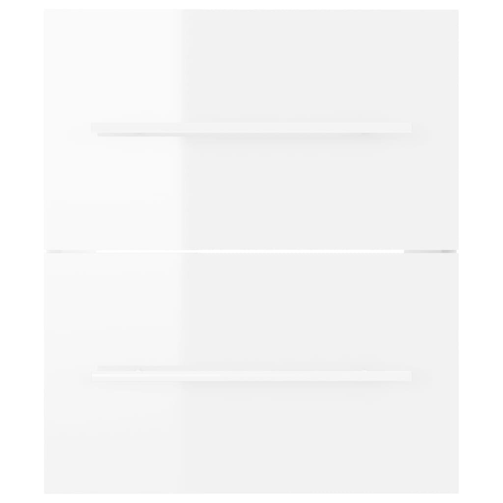 vidaXL Allaskaappi korkeakiilto valkoinen 41x38,5x48 cm lastulevy hinta ja tiedot | Kylpyhuonekalusteet | hobbyhall.fi