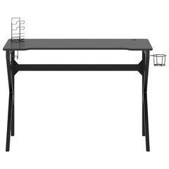 vidaXL Pelipöytä K-muotoisilla jaloilla musta 110x60x75 cm hinta ja tiedot | Tietokonepöydät ja työpöydät | hobbyhall.fi