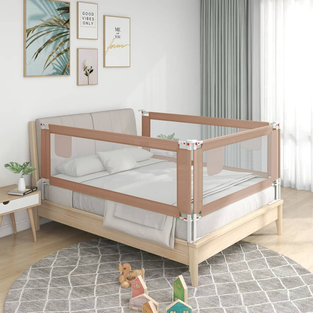 vidaXL Turvalaita sänkyyn harmaanruskea 140x25 cm kangas hinta ja tiedot | Lasten turvallisuus | hobbyhall.fi
