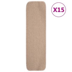 vidaXL Liukumattomat porrasmatot 15 kpl 75x20 cm beige suorakaide hinta ja tiedot | Isot matot | hobbyhall.fi