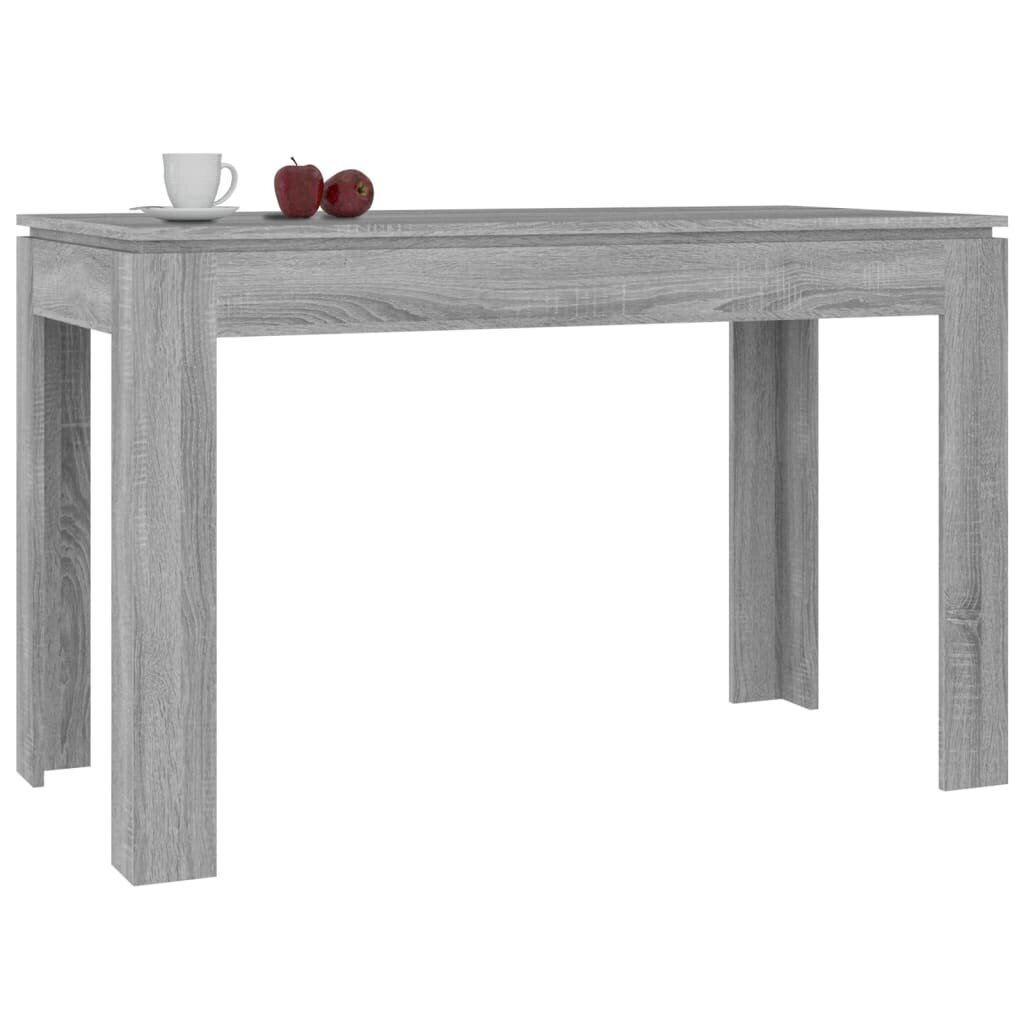 vidaXL Ruokapöytä harmaa Sonoma 120x60x76 cm tekninen puu hinta ja tiedot | Ruokapöydät | hobbyhall.fi