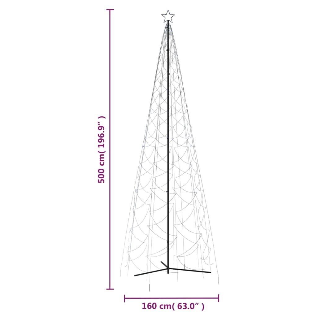 vidaXL Kartio joulukuusi 1400 sinistä LED-valoa 160x500 cm hinta ja tiedot | Joulukoristeet | hobbyhall.fi