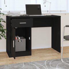 vidaXL Työpöytä laatikolla ja kaapilla musta 100x40x73 cm tekninen puu hinta ja tiedot | Tietokonepöydät ja työpöydät | hobbyhall.fi