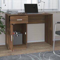 vidaXL Työpöytä laatikolla ja kaapilla ruskea tammi 100x40x73 cm puu hinta ja tiedot | Tietokonepöydät ja työpöydät | hobbyhall.fi