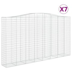 vidaXL Kaarevat kivikorit 7 kpl 400x50x220/240 cm galvanoitu rauta hinta ja tiedot | Aidat ja tarvikkeet | hobbyhall.fi