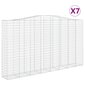 vidaXL Kaarevat kivikorit 7 kpl 400x50x220/240 cm galvanoitu rauta hinta ja tiedot | Aidat ja tarvikkeet | hobbyhall.fi