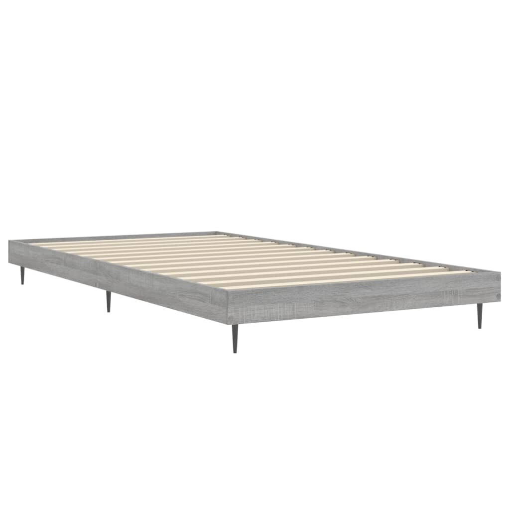 vidaXL Sängynrunko harmaa Sonoma 90x190 cm tekninen puu hinta ja tiedot | Sängyt | hobbyhall.fi