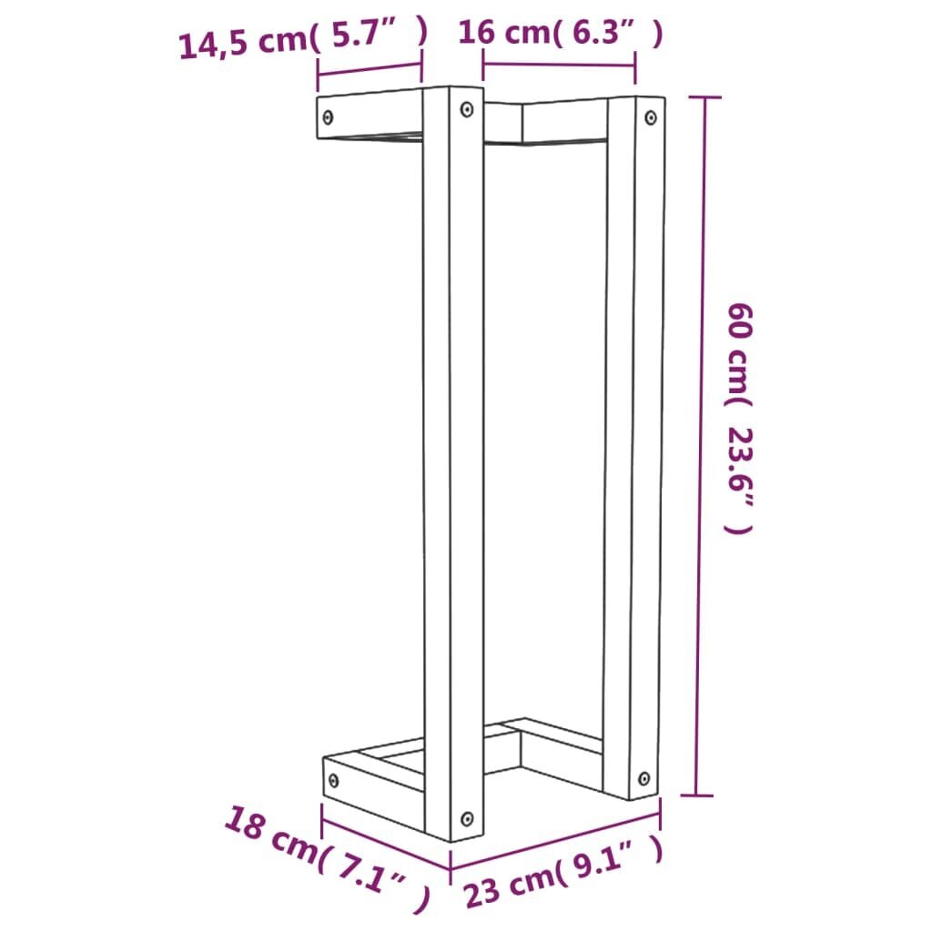 vidaXL Pyyheteline 23x18x60 cm täysi mänty hinta ja tiedot | Kylpyhuoneen sisustus | hobbyhall.fi
