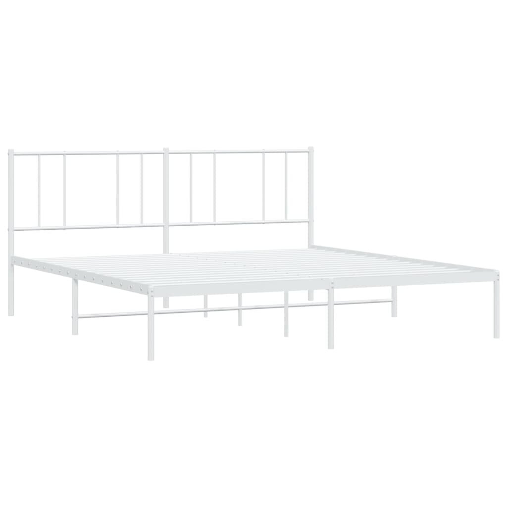 vidaXL Metallinen sängynrunko päädyllä valkoinen 183x213 cm hinta ja tiedot | Sängyt | hobbyhall.fi