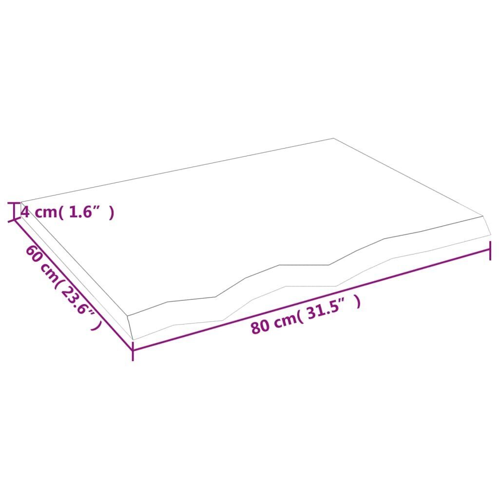 vidaXL Seinähylly tummanruskea 80x60x(2-4) cm käsitelty täystammi hinta ja tiedot | Hyllyt | hobbyhall.fi