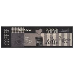 vidaXL Keittiön pestävä matto Coffee musta 45x150 cm sametti hinta ja tiedot | Pöytäliinat, tabletit ja lautasliinat | hobbyhall.fi