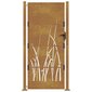 vidaXL Puutarhaportti 105x205 cm corten teräs ruohokuvio hinta ja tiedot | Aidat ja tarvikkeet | hobbyhall.fi