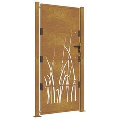 vidaXL Puutarhaportti 105x205 cm corten teräs ruohokuvio hinta ja tiedot | Aidat ja tarvikkeet | hobbyhall.fi