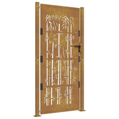 vidaXL Puutarhaportti 105x205 cm corten teräs bambukuvio hinta ja tiedot | Aidat ja tarvikkeet | hobbyhall.fi