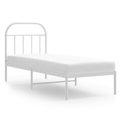 vidaXL Metallinen sängynrunko päädyllä valkoinen 75x190 cm hinta ja tiedot | Sängyt | hobbyhall.fi