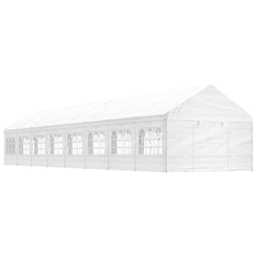 vidaXL Huvimaja katolla valkoinen 17,84x4,08x3,22 m polyeteeni hinta ja tiedot | Puutarhapaviljongit | hobbyhall.fi
