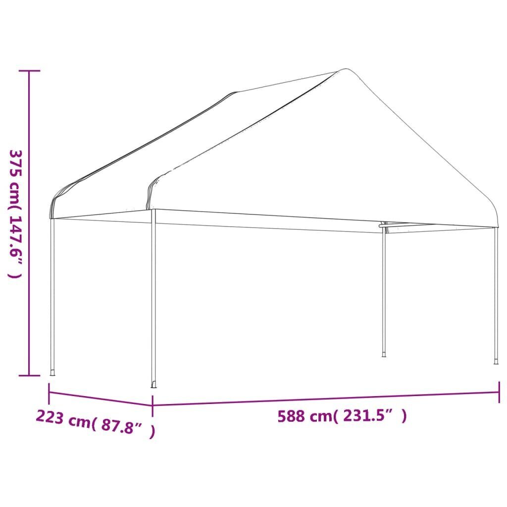 vidaXL Huvimaja katolla valkoinen 13,38x5,88x3,75 m polyeteeni hinta ja tiedot | Puutarhapaviljongit | hobbyhall.fi