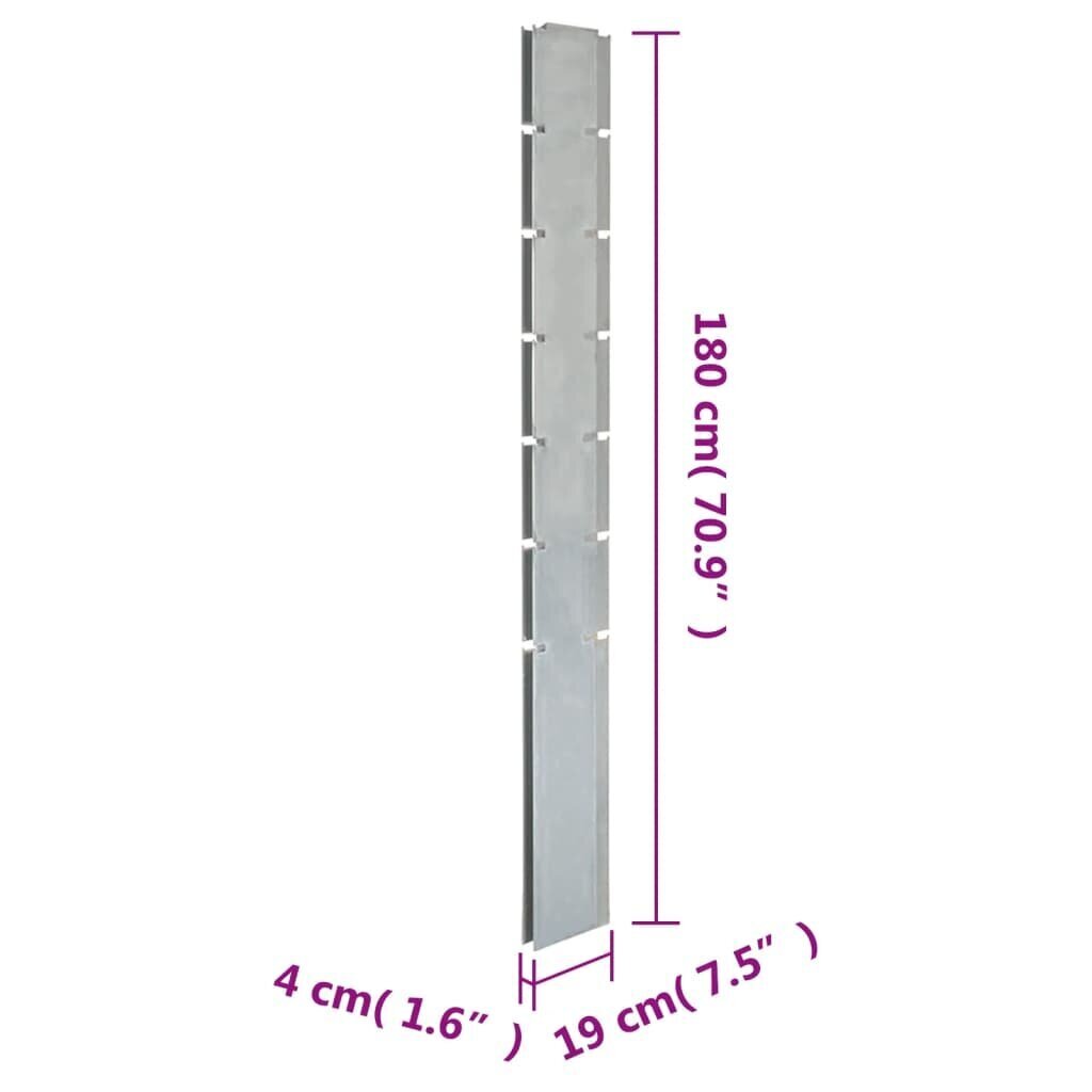 vidaXL Puutarha-aitatolpat 40 kpl hopea 180 cm galvanoitu teräs hinta ja tiedot | Aidat ja tarvikkeet | hobbyhall.fi