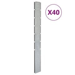 vidaXL Puutarha-aitatolpat 40 kpl hopea 180 cm galvanoitu teräs hinta ja tiedot | Aidat ja tarvikkeet | hobbyhall.fi