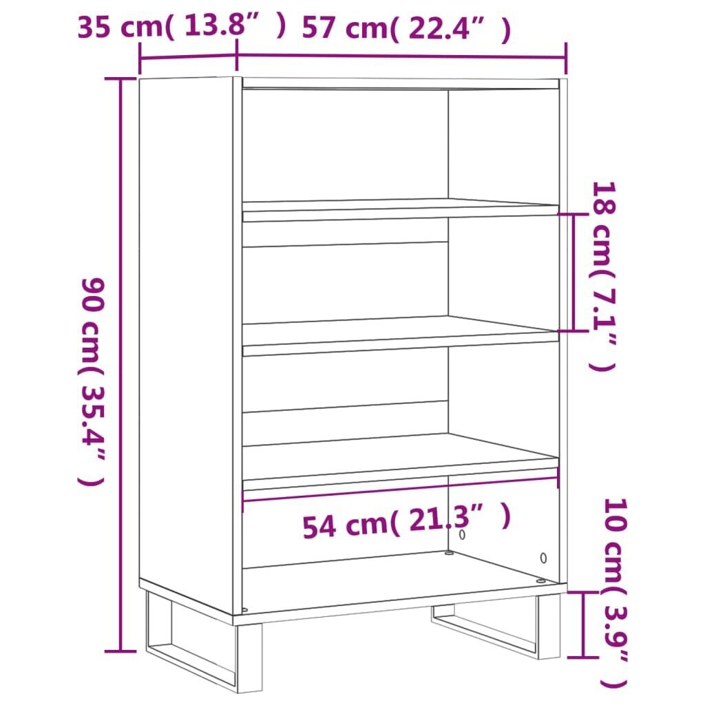 vidaXL Kaappi ruskea tammi 57x35x90 cm tekninen puu hinta ja tiedot | Lipastot | hobbyhall.fi