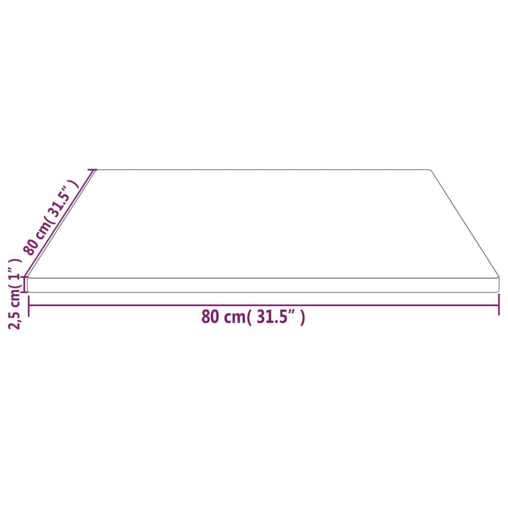 vidaXL Pöytälevy valkoinen 80x80x2,5 cm täysi mänty neliö hinta ja tiedot | Pöytälevyt | hobbyhall.fi