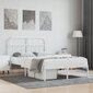 vidaXL Metallinen sängynrunko päädyllä valkoinen 120x190 cm hinta ja tiedot | Sängyt | hobbyhall.fi
