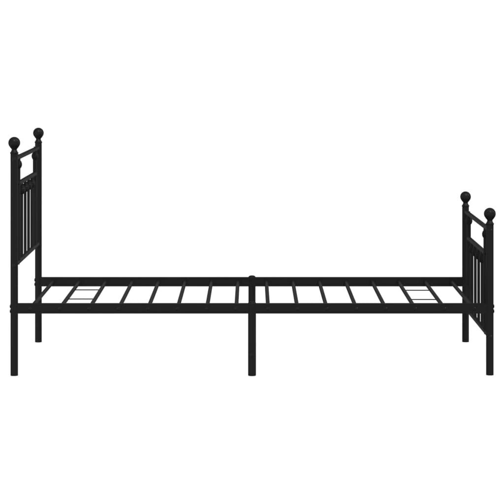 vidaXL Metallinen sängynrunko päädyillä musta 90x190 cm hinta ja tiedot | Sängyt | hobbyhall.fi