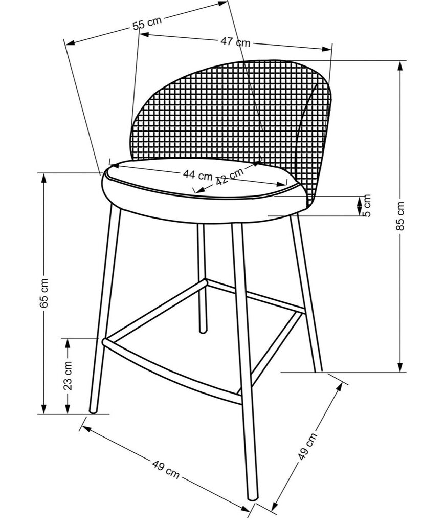 2 tuolin setti H113, musta/kulta hinta ja tiedot | Ruokapöydän tuolit | hobbyhall.fi