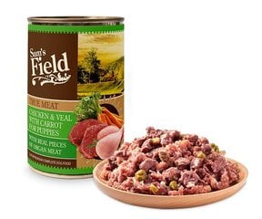 Sam's Field kanaa, vasikanlihaa ja porkkanaa superpremium täysravinto koiranpennuille 400g hinta ja tiedot | Sam´s Field Lemmikit | hobbyhall.fi